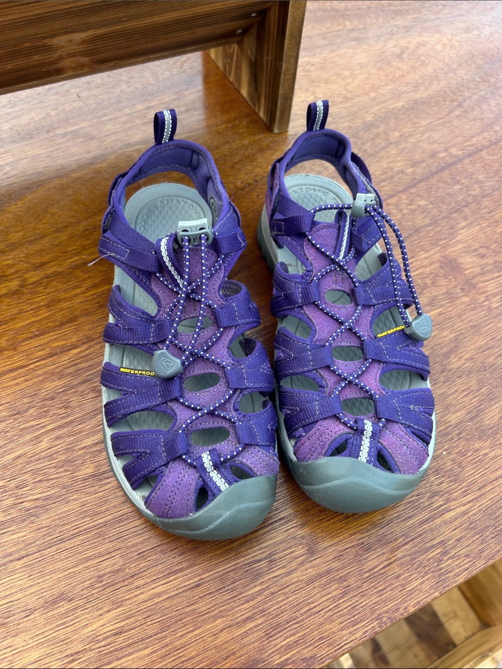Purple Keen Women’s Sandals with Gray Soles